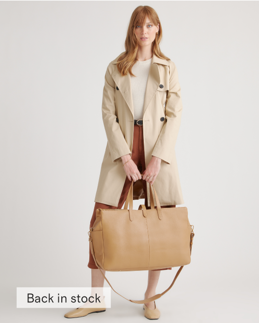 Italian Leather Triple Compartment Weekender