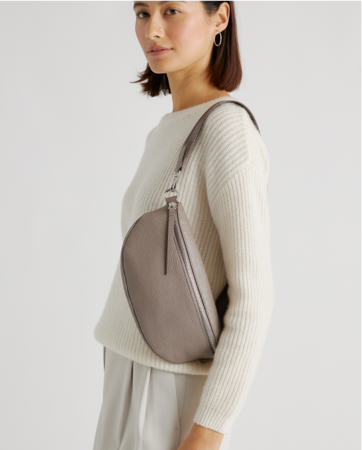 Italian Pebbled Leather Sling Bag