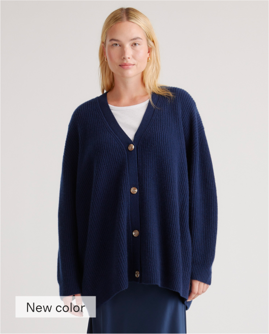 Mongolian Cashmere Oversized Boyfriend Cardigan Sweater