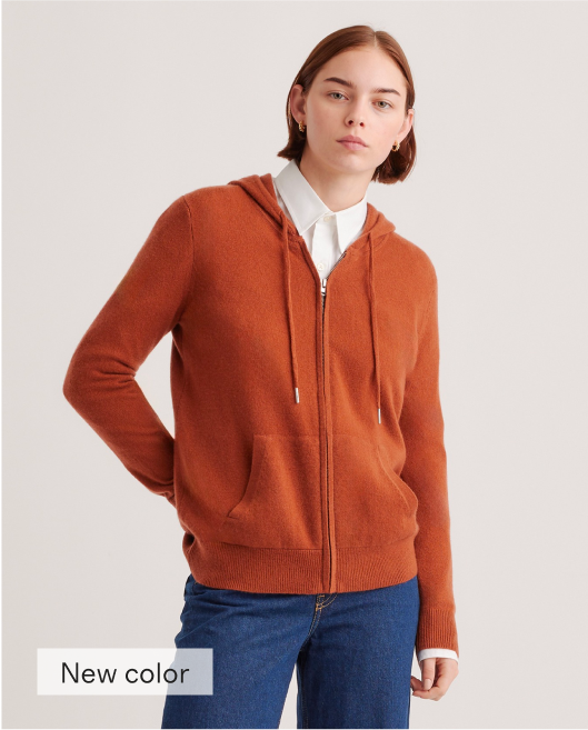 Mongolian Cashmere Full-Zip Hoodie