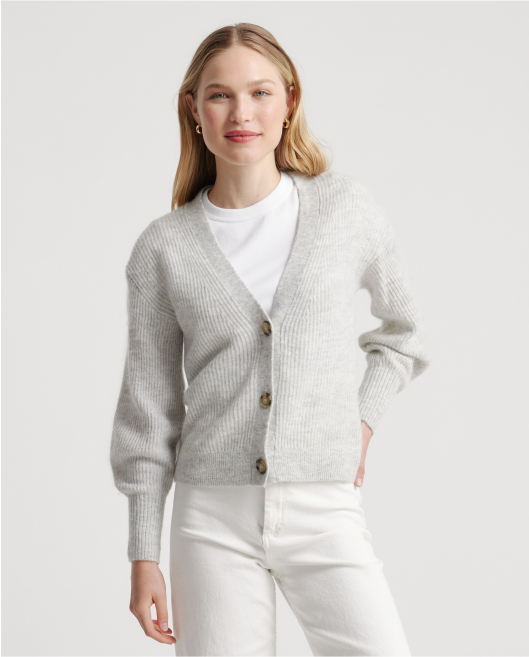 Baby Alpaca-Wool Cropped Cardigan