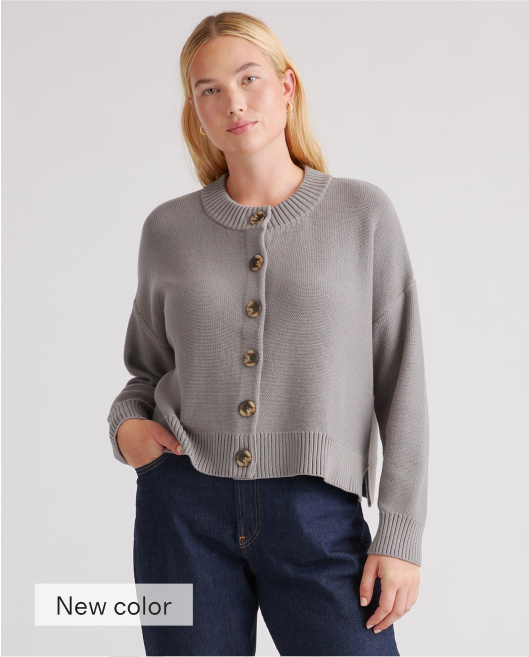 100% Organic Cotton Cropped Cardigan 