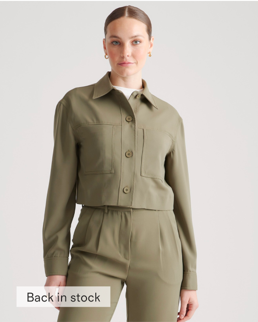 Stretch Crepe Cropped Jacket