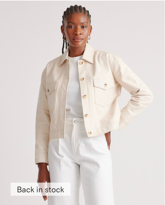 100% Leather Cropped Jacket 