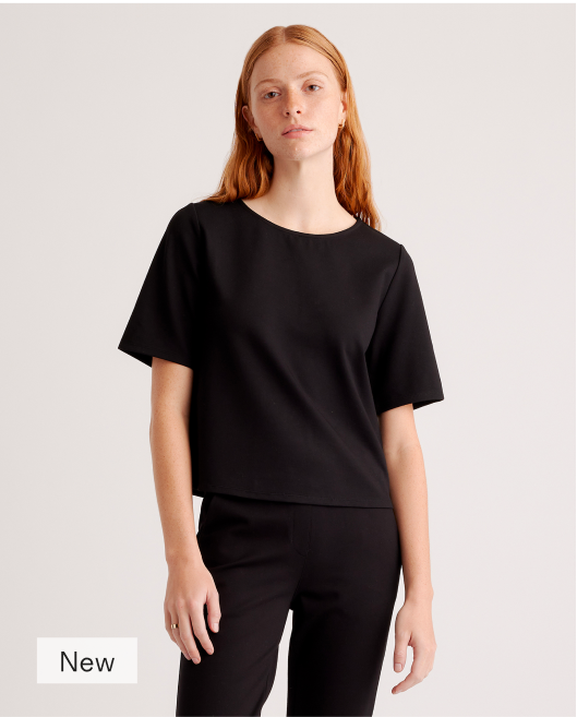 Ultra-Stretch Ponte Short Sleeve Top