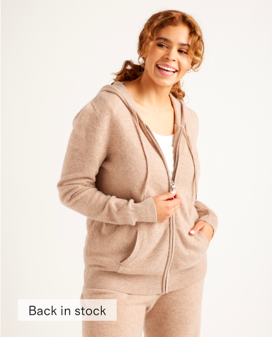 Mongolian Cashmere Full-Zip Hoodie