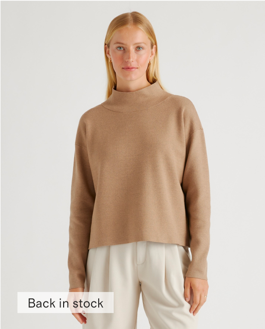 Eco-Knit Milano Stitch Mock Neck Pullover
