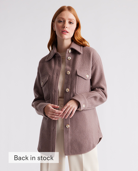 100% Merino Wool Shirt Jacket