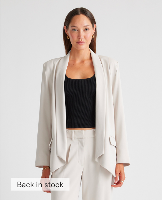 Stretch Crepe Open Blazer