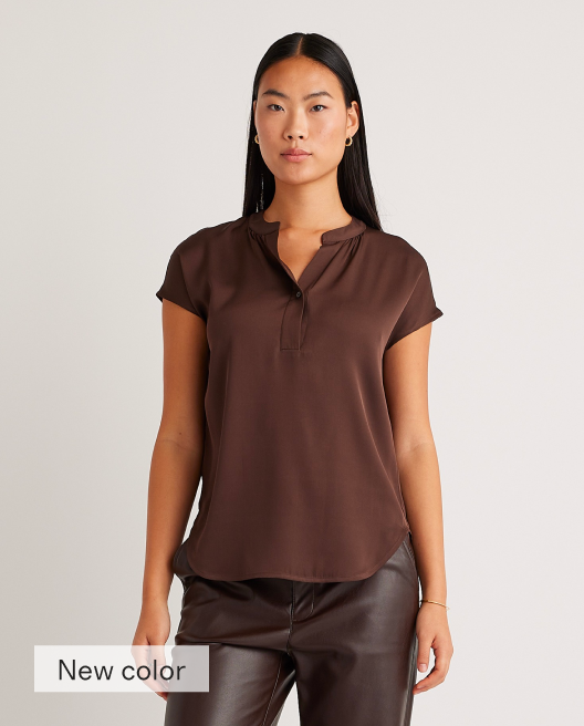 Washable Stretch Silk Dolman Sleeve Blouse