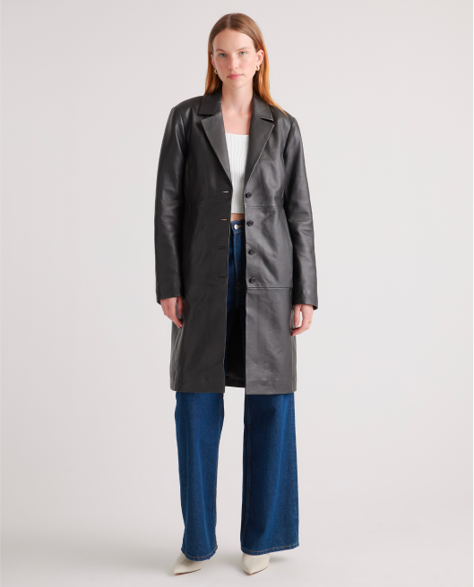 100% Leather Trench Coat