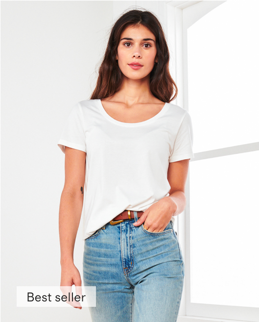 Cotton Modal Scoop Neck Tee 