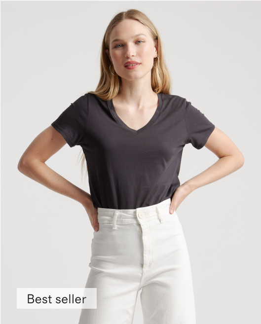 Cotton Modal V Neck Tee