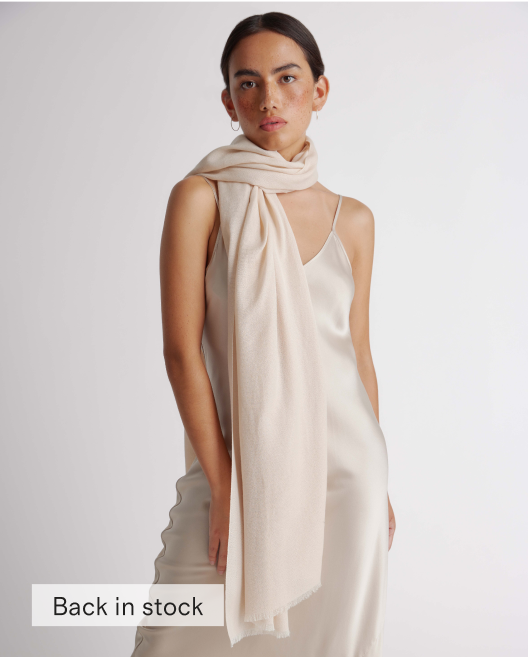 Featherweight Cashmere Silk Frayed Edge Scarf
