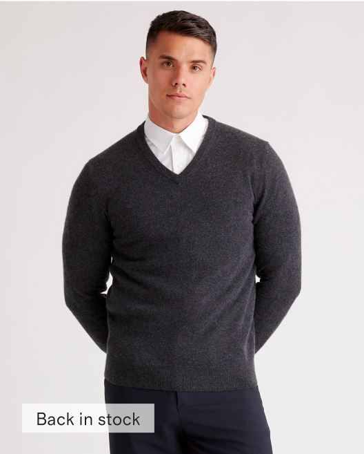 Men’s Mongolian Cashmere V-Neck Sweater