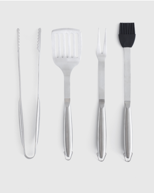 4-Piece Stainless Steel Grill Tool Set