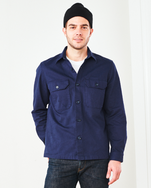 Double-Brushed Stretch Overshirt Jacket