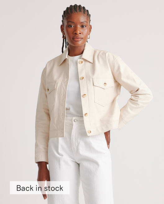 100% Leather Cropped Jacket