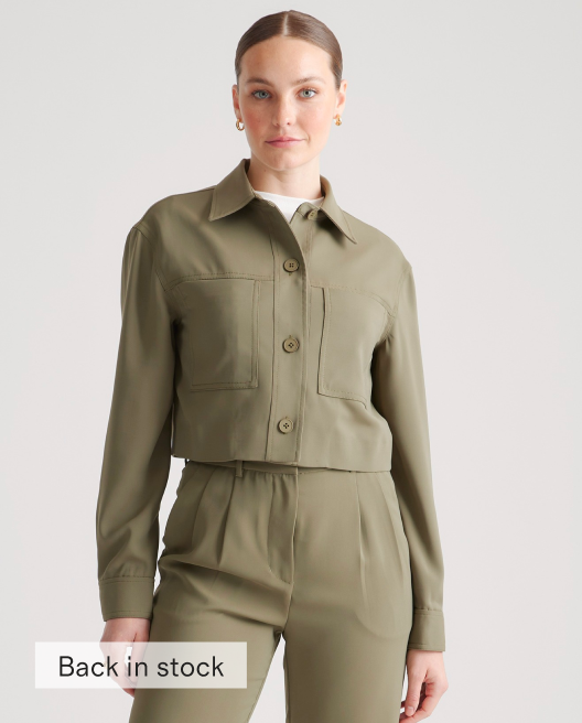 Stretch Crepe Cropped Jacket