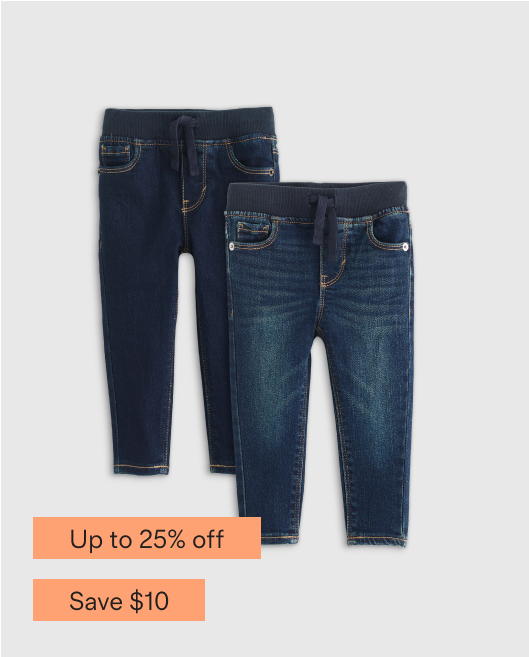 Cotton Stretch Pull-On Skinny Jeans 2-Pack