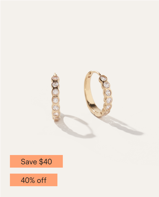 White Sapphire Huggie Hoops
