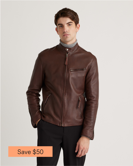100% Leather Café Racer Jacket 