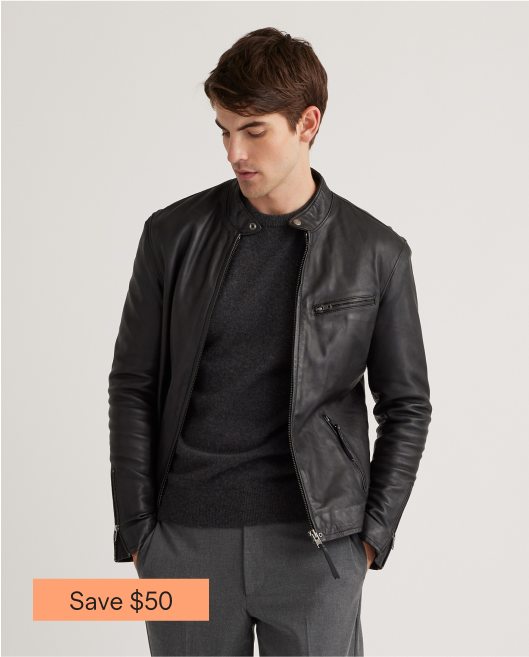 100% Leather Café Racer Jacket