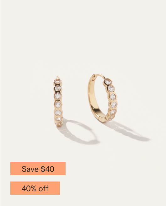 White Sapphire Huggie Hoops