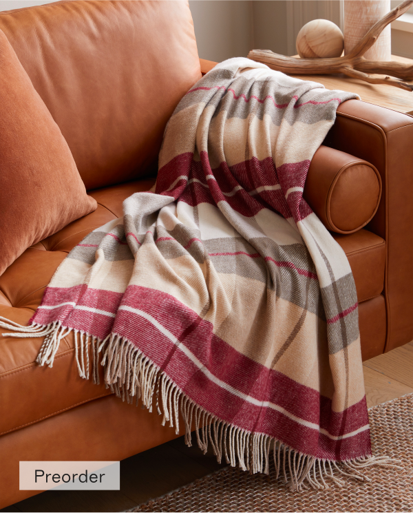 Italian Cotton Plaid Throw