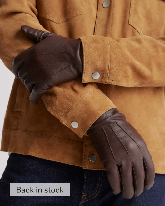 Men’s Cashmere Lined Leather Gloves