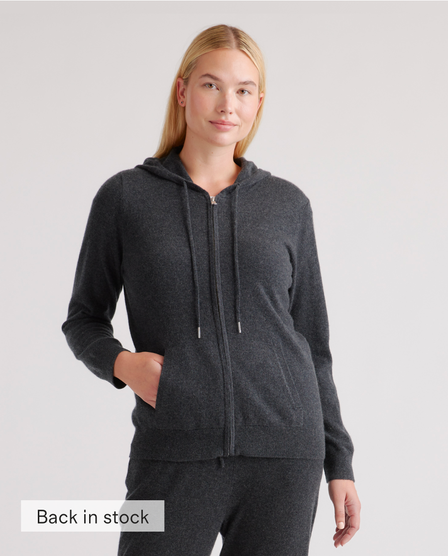 Mongolian Cashmere Full-Zip Hoodie