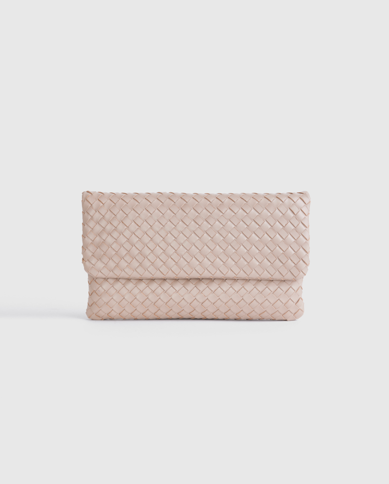 Italian Leather Handwoven Convertible Clutch