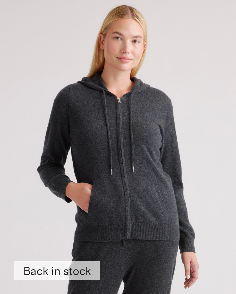 Mongolian Cashmere Full-Zip Hoodie