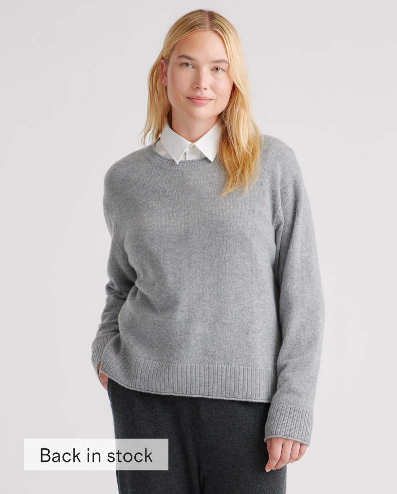 Mongolian Cashmere Boxy Crewneck Sweater