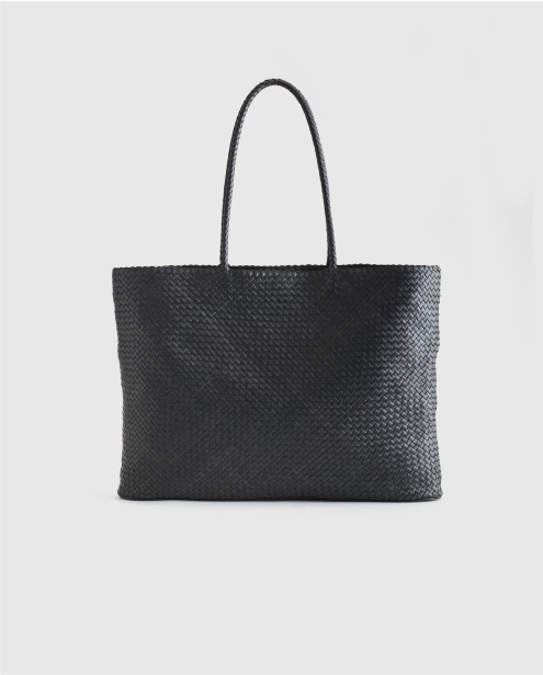 Italian Leather Handwoven Tote