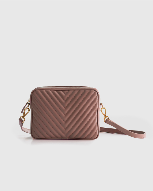Italian Leather Quilted Crossbody Bag