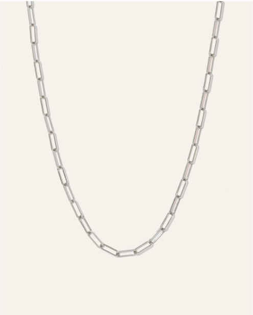 14k Gold Paperclip Chain Link Necklace