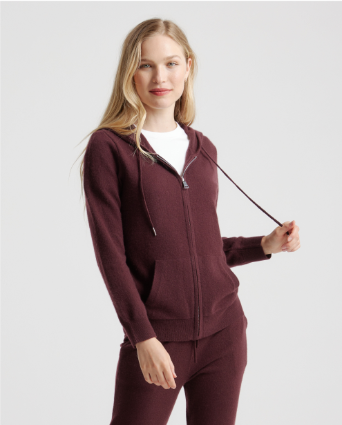 Mongolian Cashmere Full-Zip Hoodie