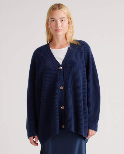Mongolian Cashmere Oversized Boyfriend Cardigan Sweater
