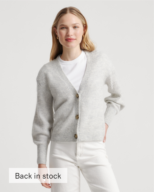 Baby Alpaca-Wool Cropped Cardigan
