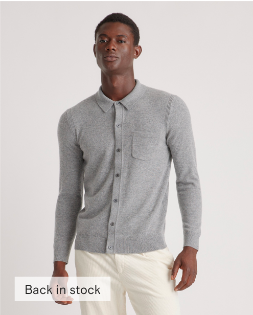 Mongolian Cashmere Button Down Sweater