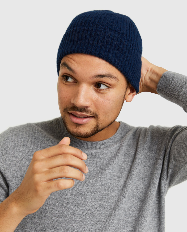 Mongolian Cashmere Ribbed Beanie