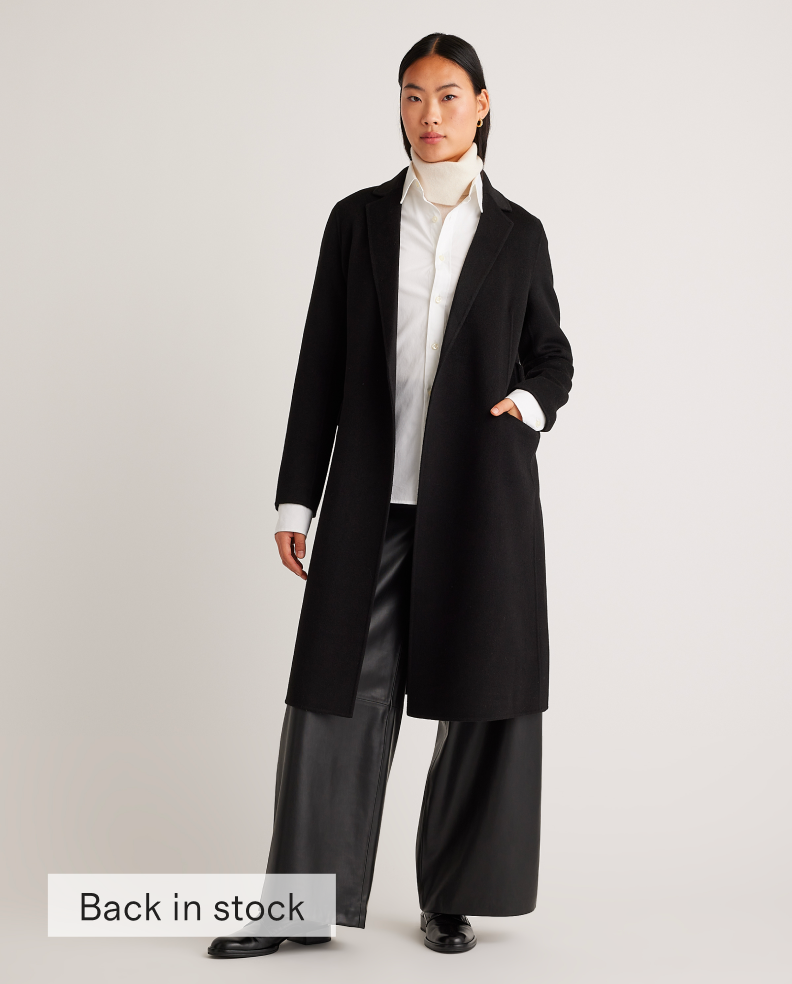 100% Mongolian Cashmere Double-Faced Wrap Coat