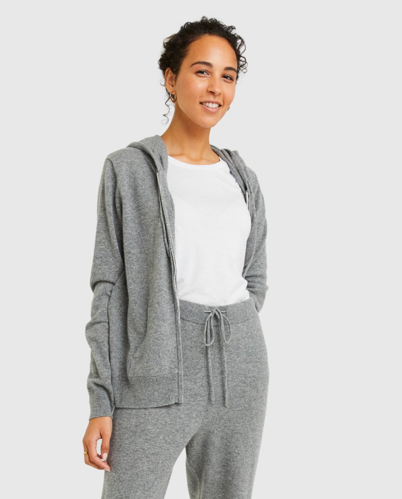 Mongolian Cashmere Full-Zip Hoodie