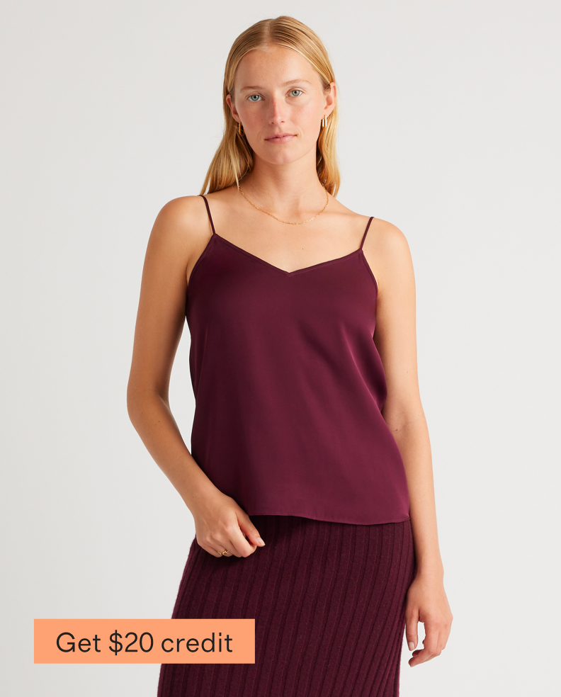 Washable Stretch Silk V-Neck Cami