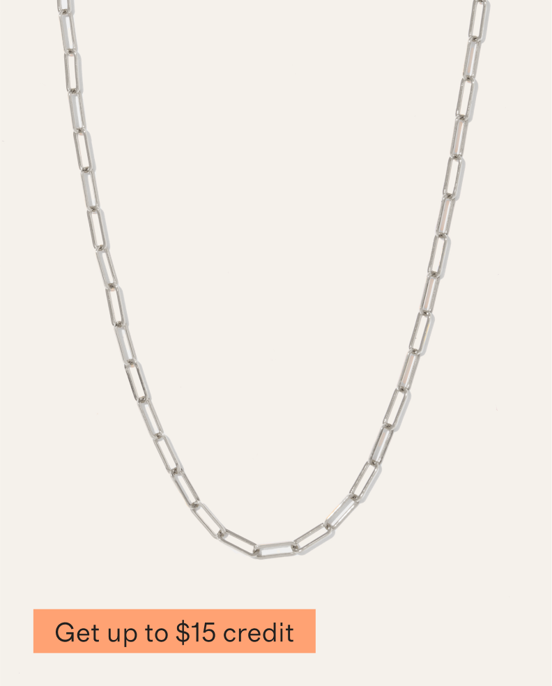 14k Gold Paperclip Chain Link Necklace