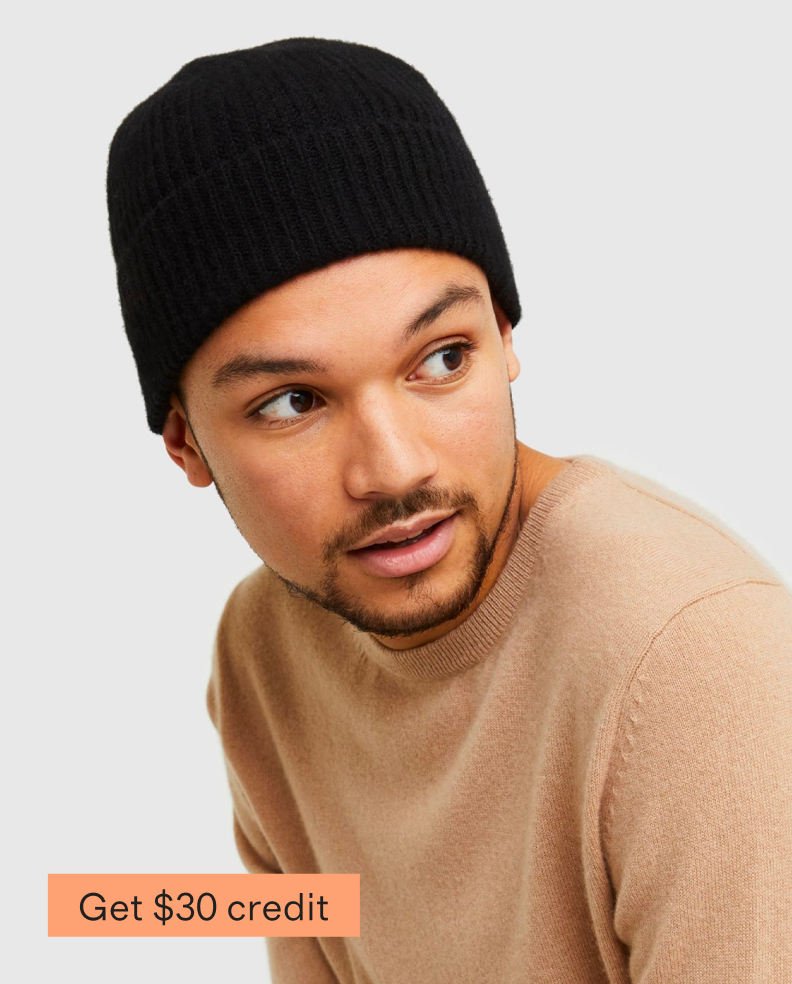 Mongolian Cashmere Ribbed Beanie