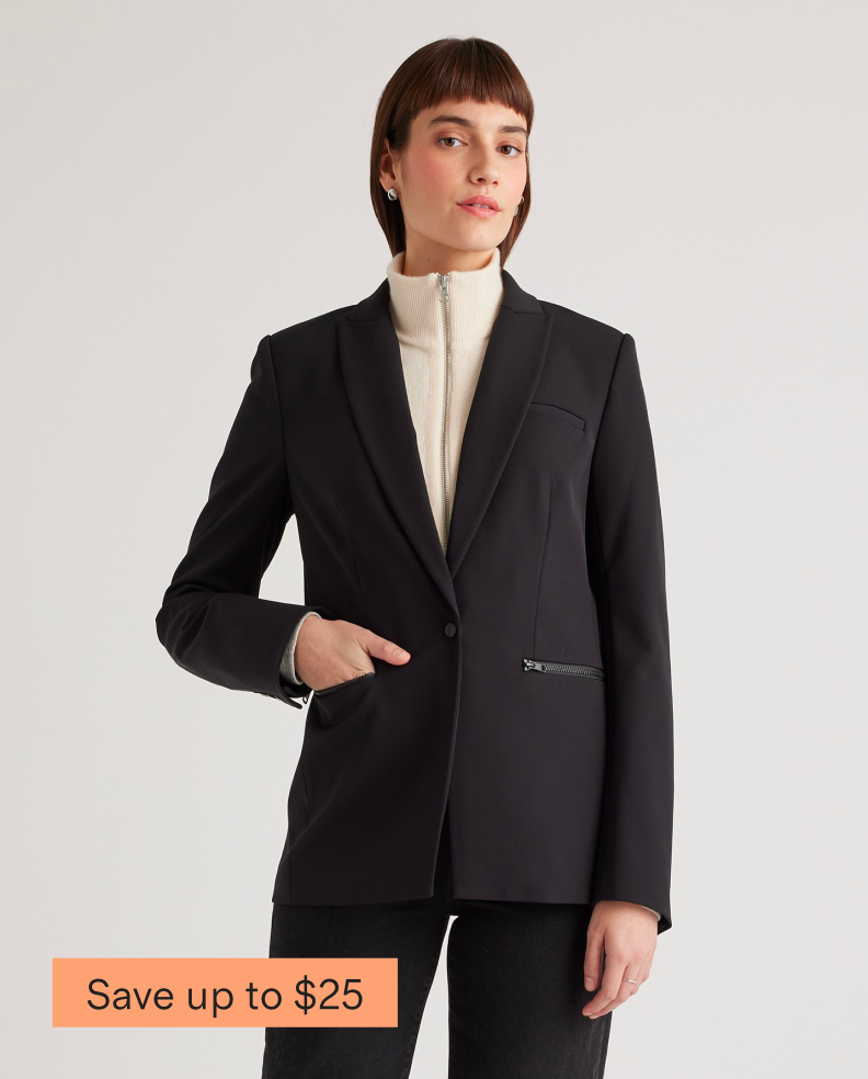 100% Mongolian Cashmere Ribbed Collar Blazer Insert