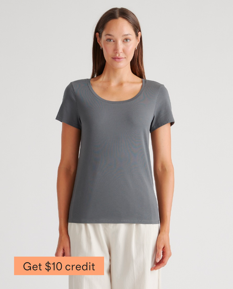 Cotton Modal Scoop Neck Tee