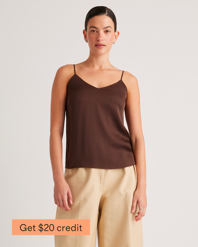 Washable Stretch Silk V-Neck Cami